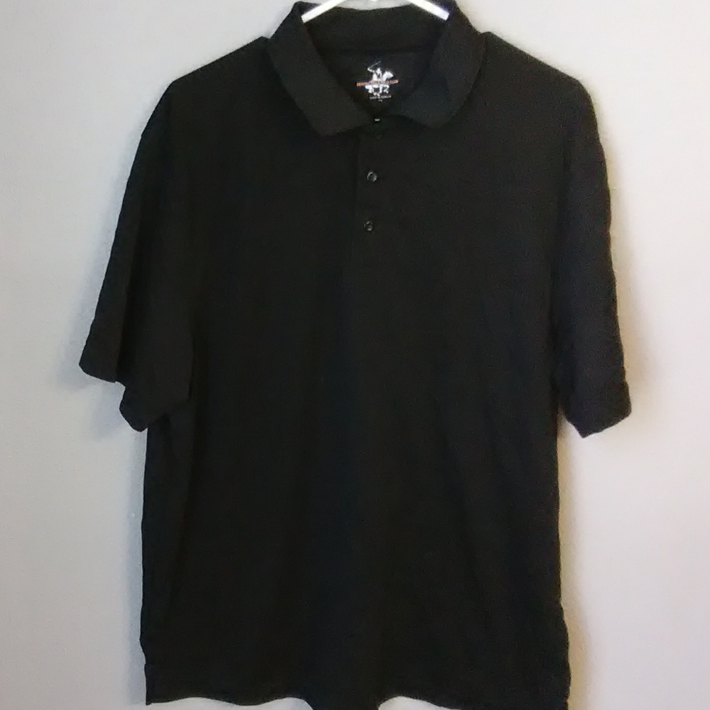 ⏳ 🌞 Beverly Hills Polo Club Black Short Sleeve Polo XL